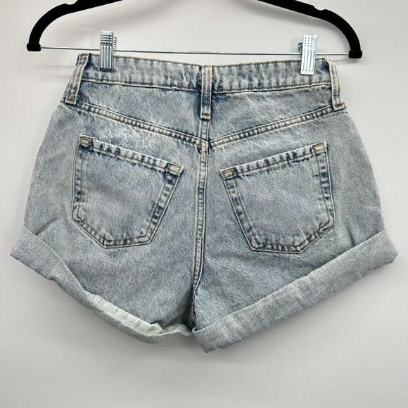 Wild Fable Light Acid Wash Highest Rise Mom Shorts Size 25 - Picture 2 of 4